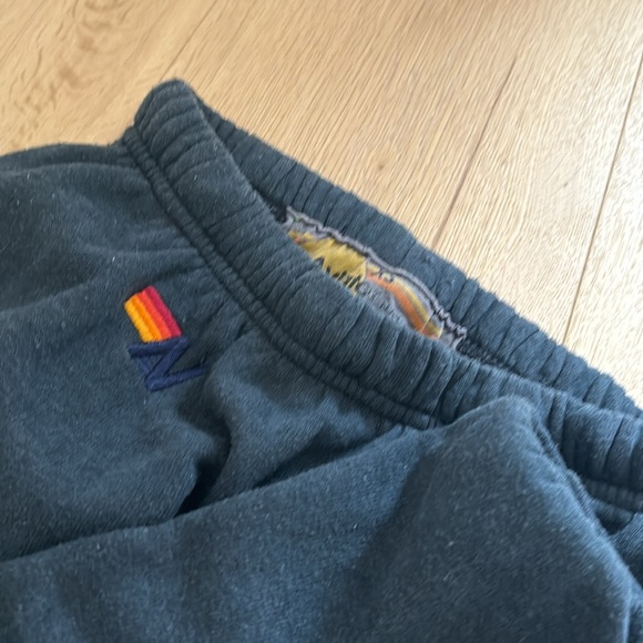 AVIATOR NATION SWEATS, BLACK WITH BLUE STRIPES DOWN ONE LEG, SIZE ADILT XS - Picture 2 of 4